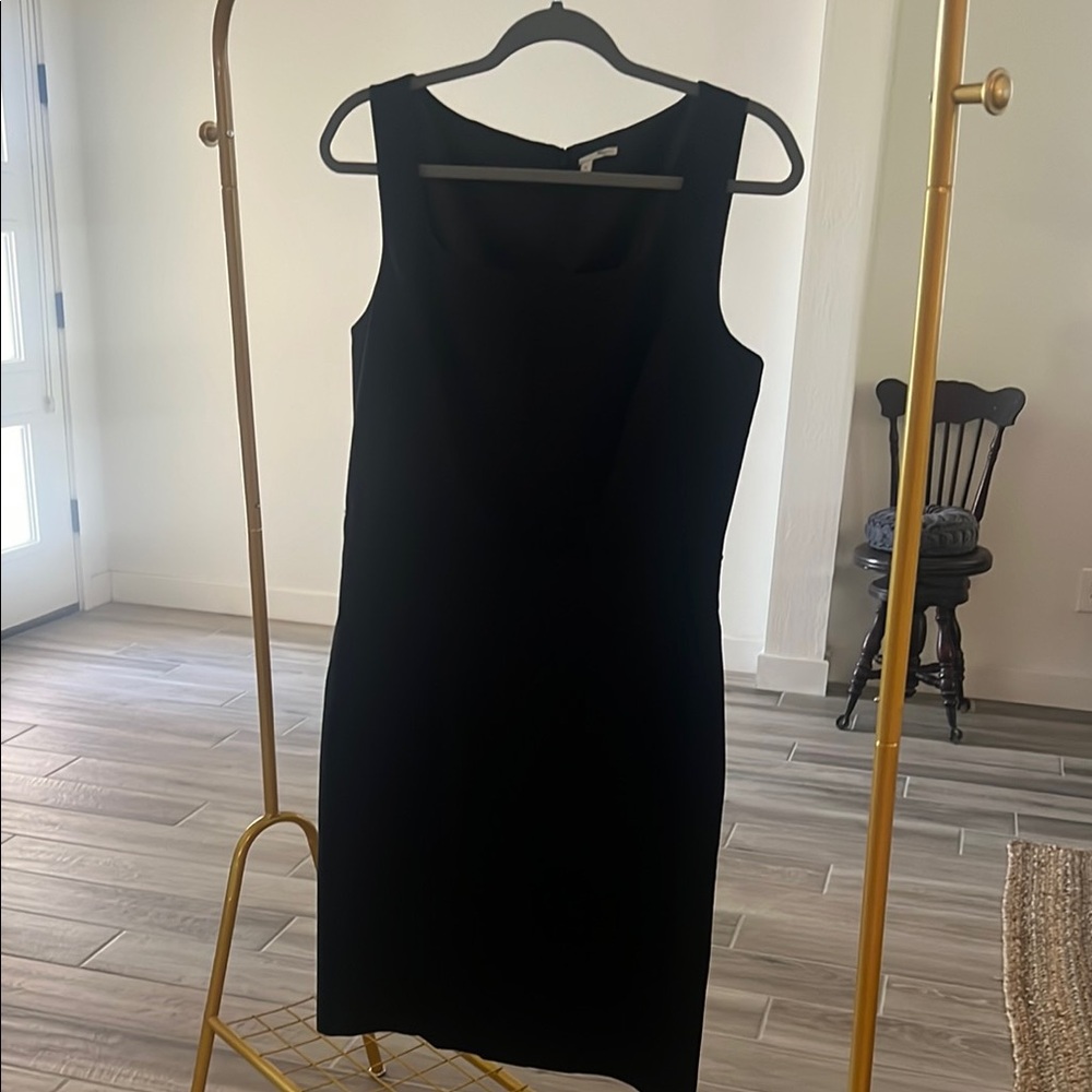 Halogen Black Sleeveless Sheath Midi Dress